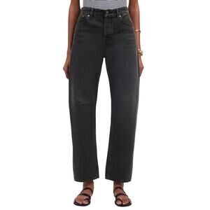 Madewell Jeans The Darted Barrel-Leg Washed Black Button Denim